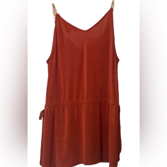 Michael Kors Burnt Orange Chain Strap Top - Picture 2 of 3